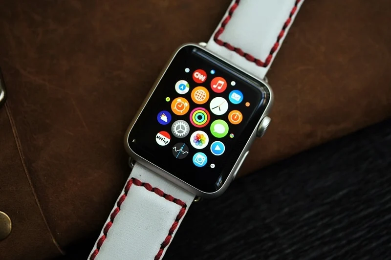 AWBF04-D91-RED handgefertigt Vintage Leder Uhrenarmband incl. Lugs Adapter für Apple Watch (oder Apple Watch Sport) 42mm oder 38mm – Bild 3